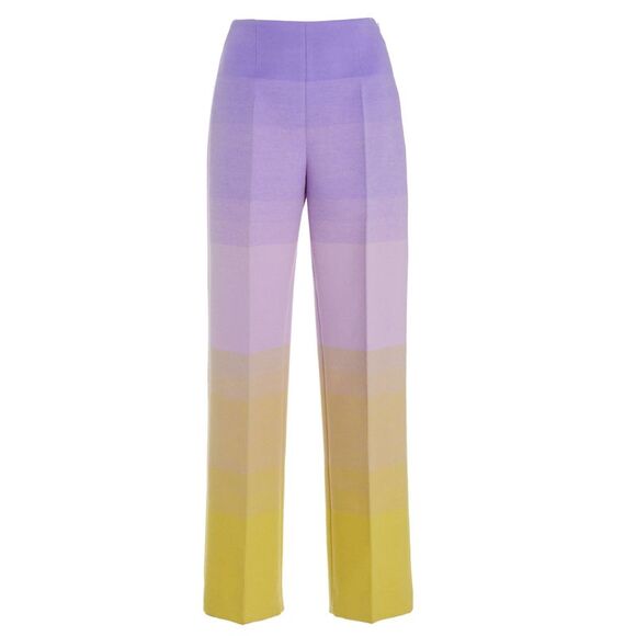 Oscar de la Renta Womens Ombre Wool Blend Pants 2 Iris/Ginger - NWT $2490 - Picture 4 of 5